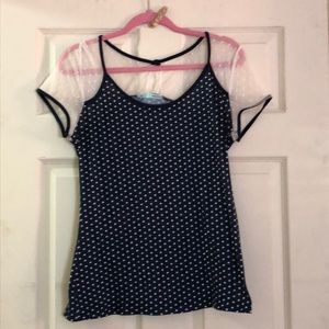 Polkadot Tee with Mesh
